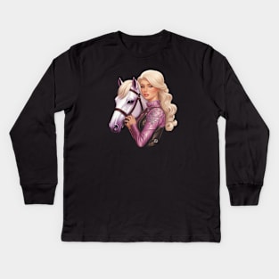 Equestrian Barbie Kids Long Sleeve T-Shirt